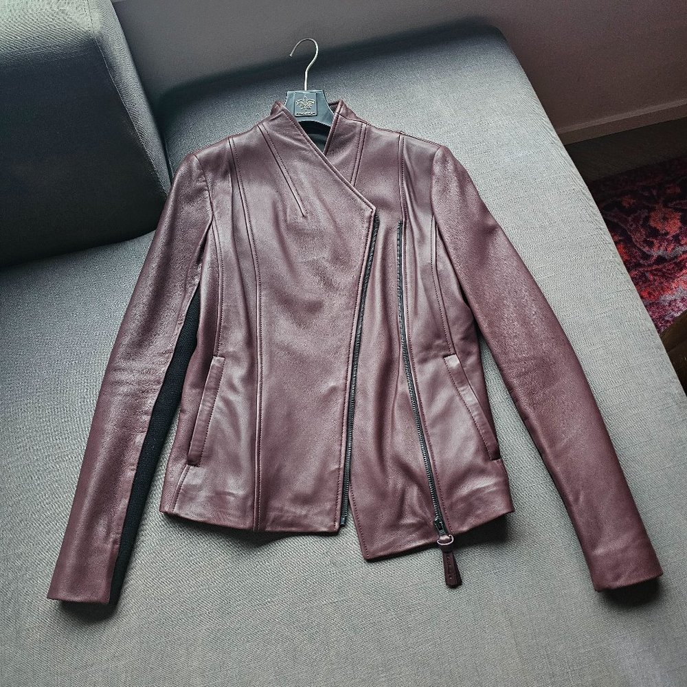 Mackage Leather Jacket Size XS Burgundy